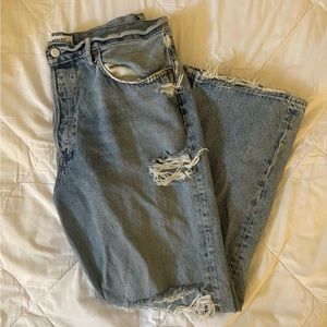 Agolde’90s High-Rise Distressed Straight-Leg Jean